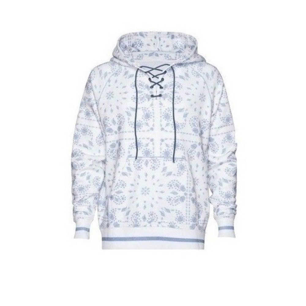 SER.O.YA Foster Bandana Seashell Print Hoodie Sweatshirt Lace-Up Adult M